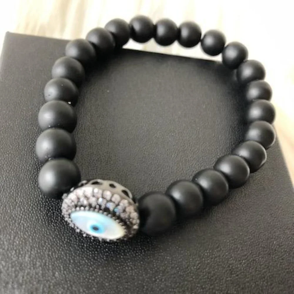 Evil Eye Beaded Stretch Bracelet